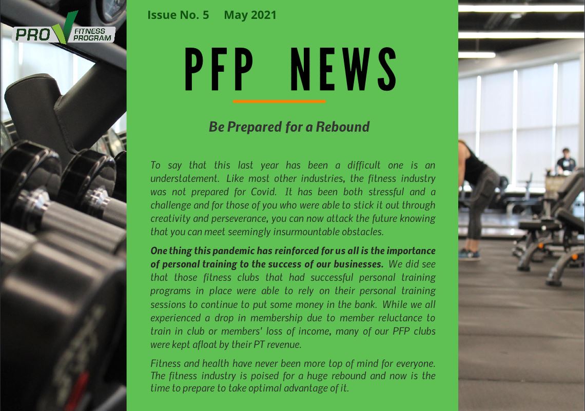 PFP News - May 2021 - Fitness Clubs Prepare For The Rebound